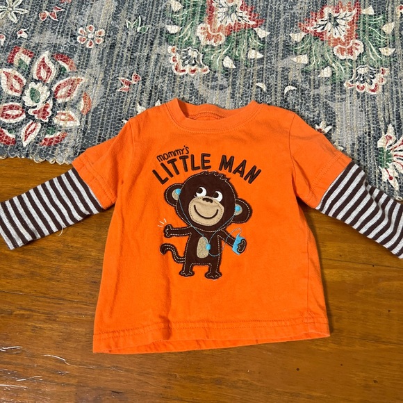 FOUR Carter’s bodysuits long sleeve top mommy’s little man monkey long sleeve - Picture 2 of 7